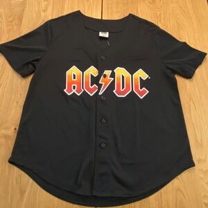 ACDC For Those About To Rock 2022 Jersey Baseball Black Men L Double sided Shirt